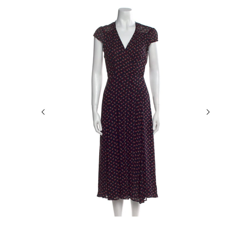 Reformation Floral Print Midi Wrap Dress